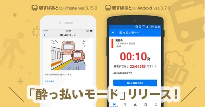 iPhone／Androidアプリ「駅すぱあと」に 「酔っ払いモード」登場 歓送迎会や花見宴会シーズン、 終電までに帰りたい方をサポート