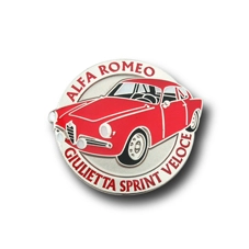 ◆PINS FACTORY（ピンズファクトリー）◆　ピンズ実例No.559株式会社森田質店 森田聡一　様　「ALFA ROMEO GIULIETTA SPRINT VELOCE ピンズ」★公道ラリーで応援してくれる子供たちにプレゼント