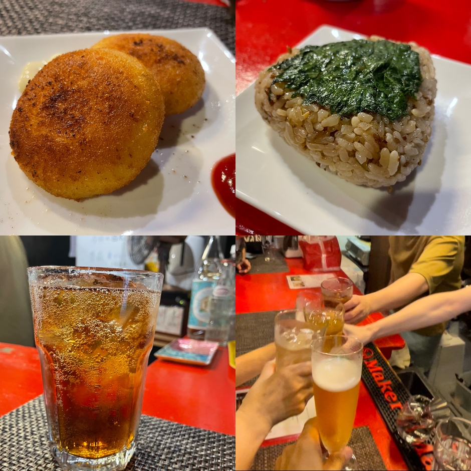 芋もち、おにぎり、ガラナなど