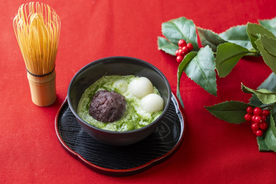 温かい「お抹茶ぜんざい」の振る舞い　【先着数量限定】