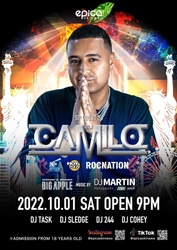 10／1(土)沖縄エピカに出演決定！ 本場NYから全米No.1のDJ CAMILOが来日！