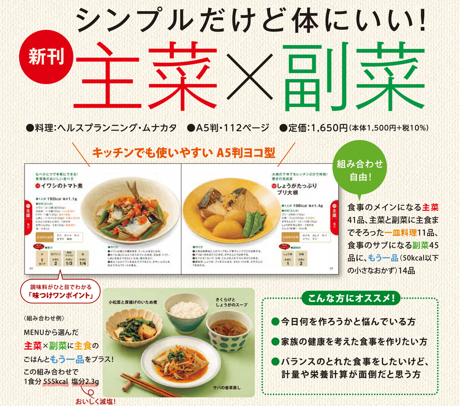 6月6日発売の新刊『シンプルだけど体にいい！ 主菜×副菜』