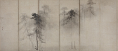 国宝 松林図屏風(左隻)