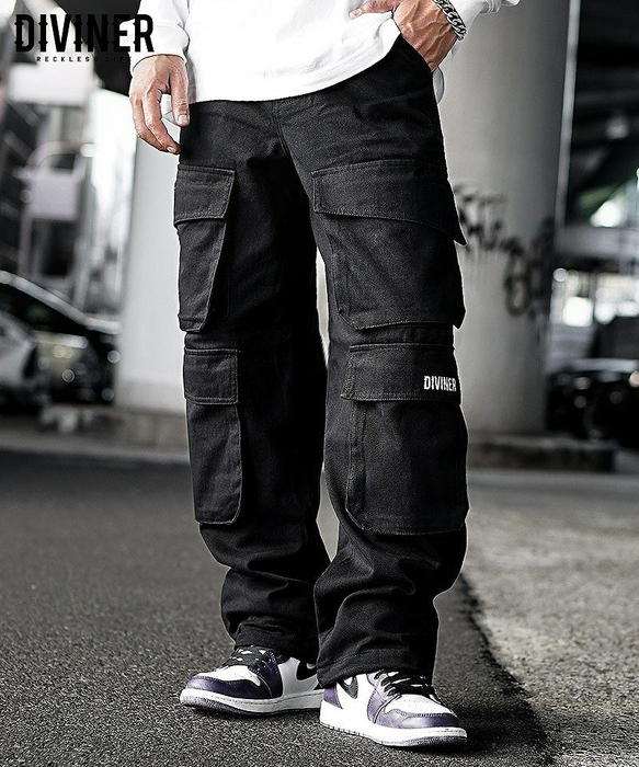 Multi Pocket Wide Cargo Pants