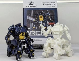 搭乗型大型ロボット『アーカックス』が1/35スケールになって登場 　実機同様、頭・腕・腰・ハッチの可動を実現