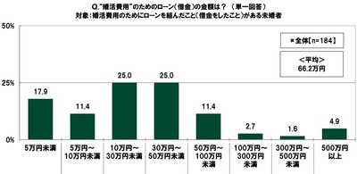“婚活費用”のためのローン(借金)の金額