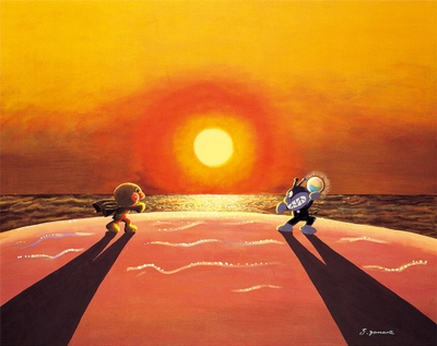 「夕陽の決闘」1998年 (C)やなせたかし (公財)やなせたかし記念アンパンマンミュージアム振興財団蔵
