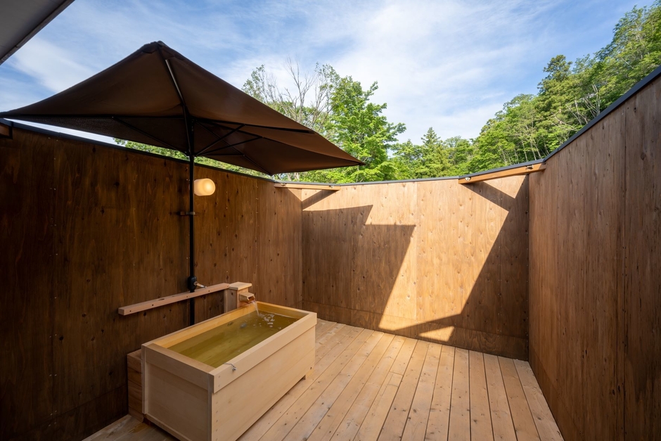 各棟完備!ヒノキ露天風呂