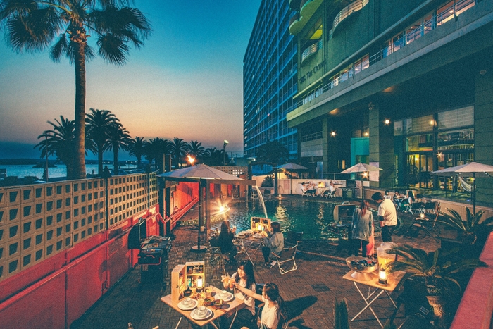 夜のBBQの雰囲気