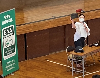 千葉県立松戸高等学校 自転車安全教室 講演の様子2