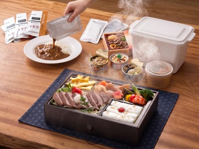 水反応性発熱技術を活用した食品加温の提案例：駅弁、レトルト食品、缶詰、ケータリングなど、食品や容器に応じた加温方法を相談できます(活用イメージ)