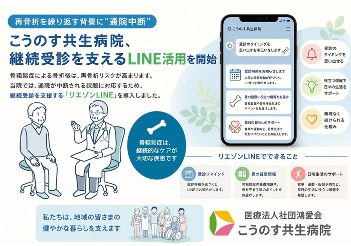 リエゾンLINEを通じて、受診のタイミングを“思い出せる”仕組みを提供（イメージ）