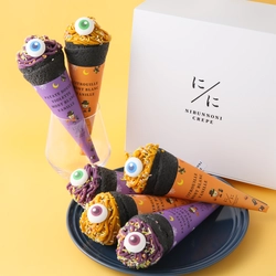 “萌え断カラフルクレープ”の【にぶんのにクレープ】から ハロウィン限定商品「紫芋モンブラン・ヴァニーユ」、 「かぼちゃのモンブラン・ヴァニーユ」が9月23日(金)に登場！