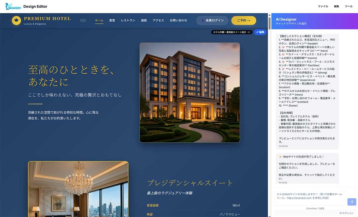 AI活用したノーコードWebデザインツール「DWizardry」がサービス開始