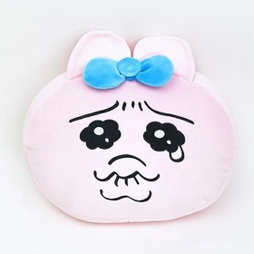 ひざの上にぴったりサイズ！おぱんちゅうさぎのなみだフェイスクッション。