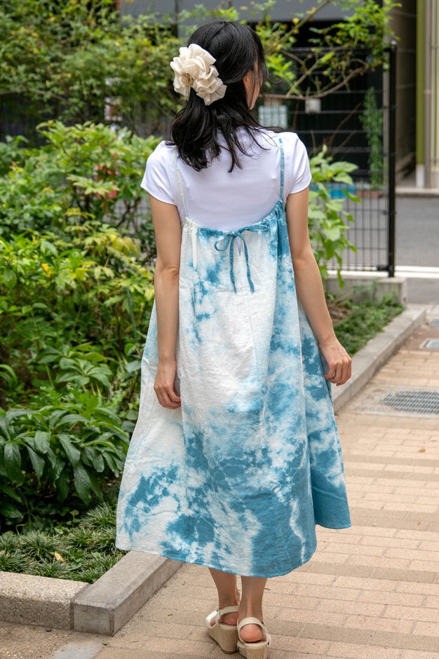 コールダイオール/インディゴで染めたワンピース