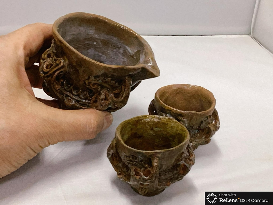 国宝火焔型土器で乾杯