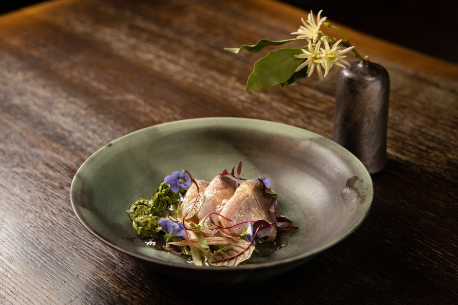 富山湾天然ぶりしゃぶと森つくし浅鉢