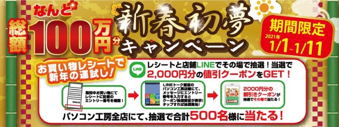 総額100万円が当たるキャンペーン