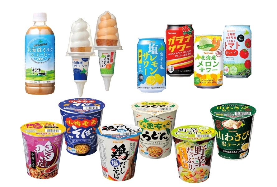 飲料、アイス、お酒、即席めん等