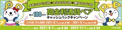 ＦＸプライムｂｙＧＭＯ、【最大100万円】高金利通貨ペア キャッシュバックキャンペーンを実施！