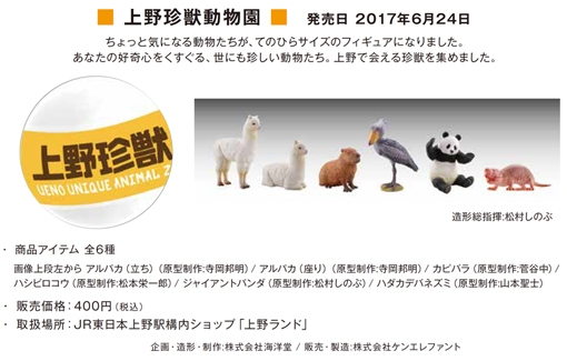 カプセルトイ「上野珍獣動物園」