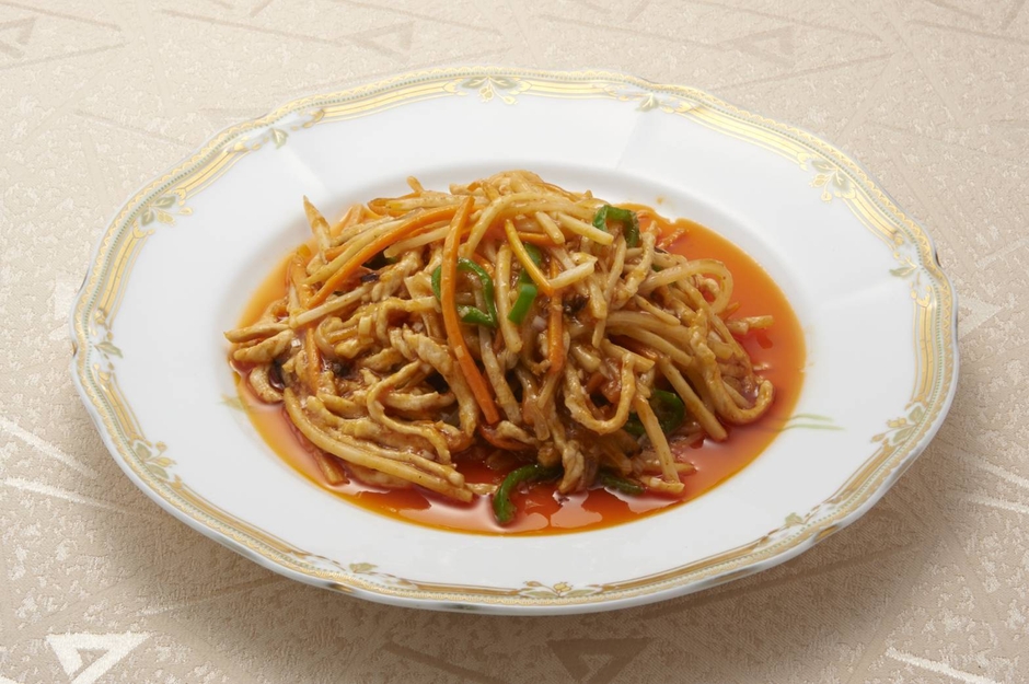 豚肉の細切り四川風辣味炒め