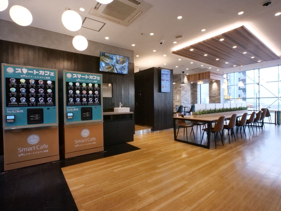 自動販売機からの景観