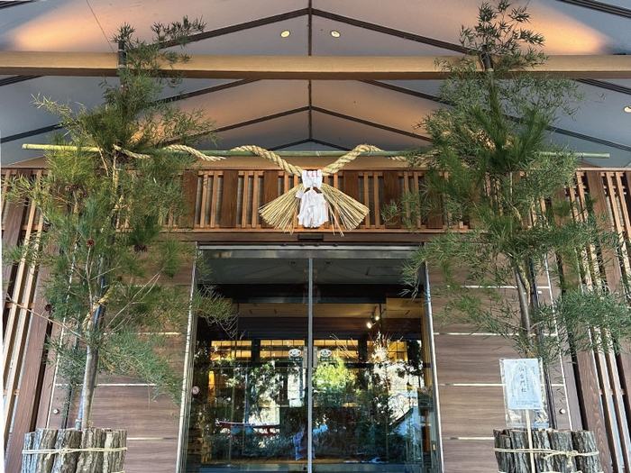 ゆづくしSalon一の坊のエントランスに飾った仙台門松(昨年)