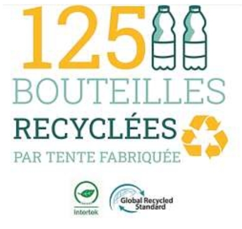 125本の廃棄ペットボトルを原料にしたテント