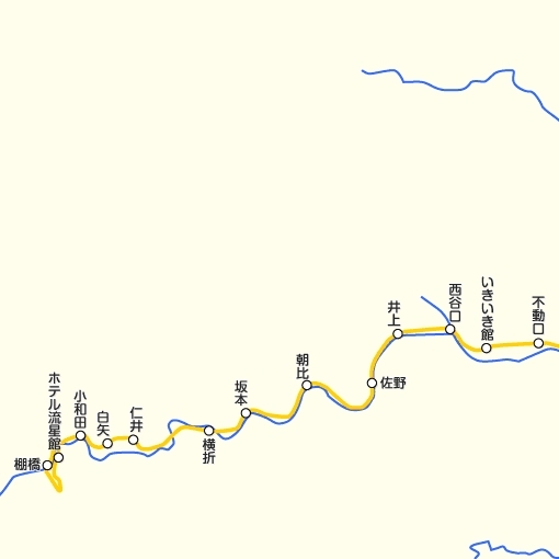 大和交通の路線図 ※PC用ソフトウェア「駅すぱあと」の表示イメージ（町営ホテル付近一部抜粋