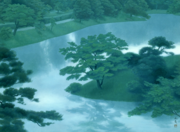 ★東山魁夷《緑潤う》 1976(昭和51)年 紙本・彩色 山種美術館