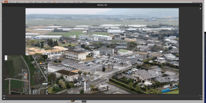※ドローンを活用した遠隔情報共有システム「HecーEye(ヘックアイ)」の映像