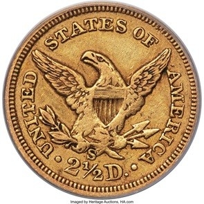 1854-S Liberty Quarter Eagle, XF45 CAC Legendary San Francisco Rarity Third Finest of Only 14 Known Finest of Two With CAC Approval
