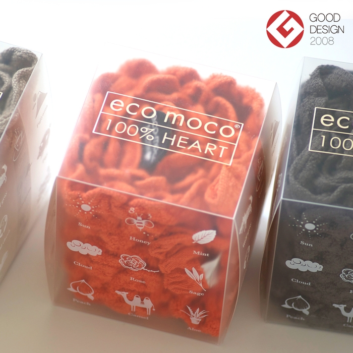 バレンタイン プチギフト ecomoco100%HEART フェイスタオル 1枚ギフトBOX入り