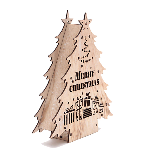「Wood デコ ボックスライト Tree」価格：980円／サイズ：W18.5×D4×H22.5cm