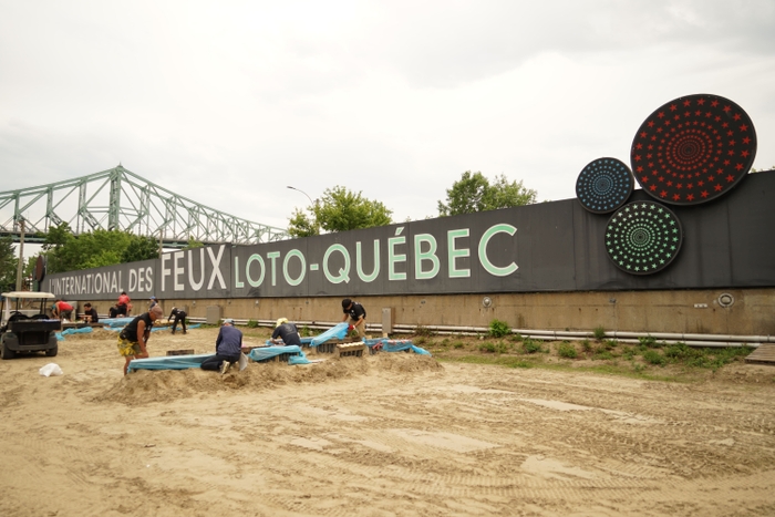 「モントリオール国際花火競技大会2025」設営風景