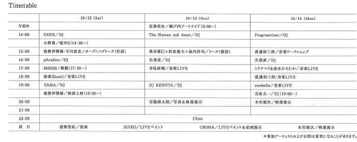 タイムテーブル