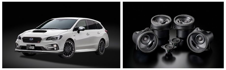 左:スバル LEVORG STI Sport/右:スバル純正Sonic Designスピーカーセット