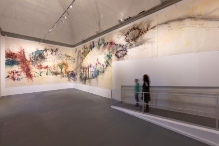 Color Gunpowder Drawing for City of Flowers in the Sky: Daytime Explosion Event for Florence 2018  Photo by Wen-You Cai, courtesy Cai Studio