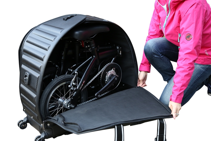 旅に出よう!輪行セット(電動)TPU樹脂 折りたためるサイクルキャリーケース(3)