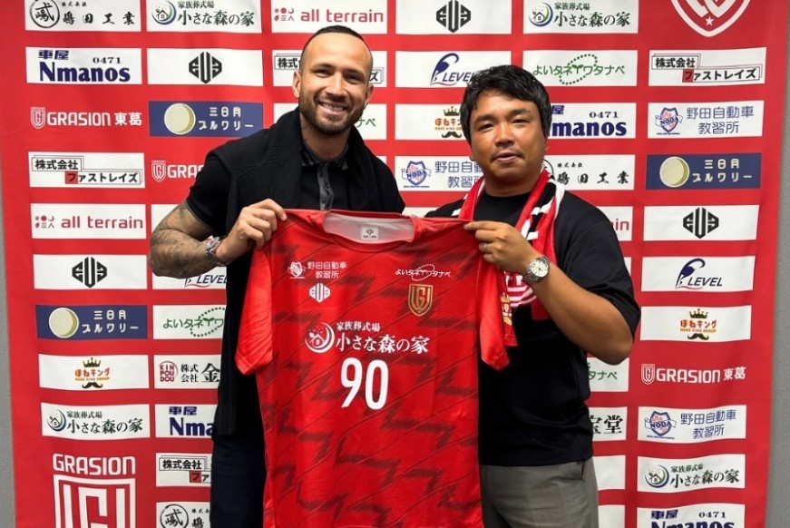 Jリーグのサンフレッチェ広島などで活躍してきたストライカー、レアンドロ・ペレイラ選手(FC GRASION東葛)