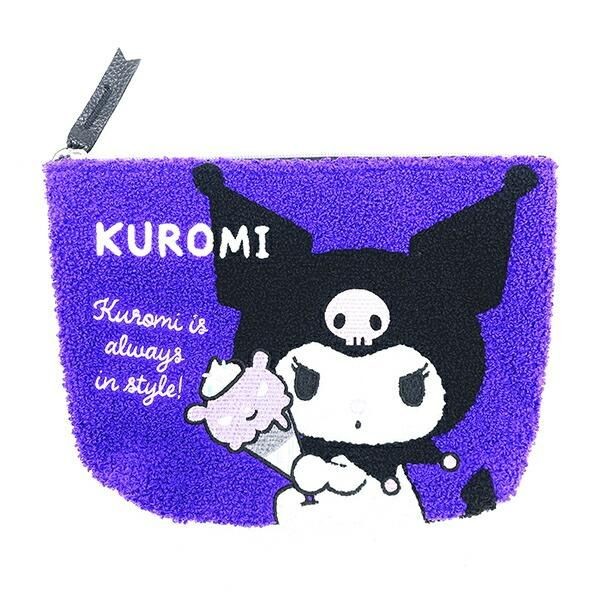 サンリオからクロミの鮮やかなパープルが派手なさがらポーチ!さがら刺繍のふわもこに癒される、クロミ推し必見のポーチです。