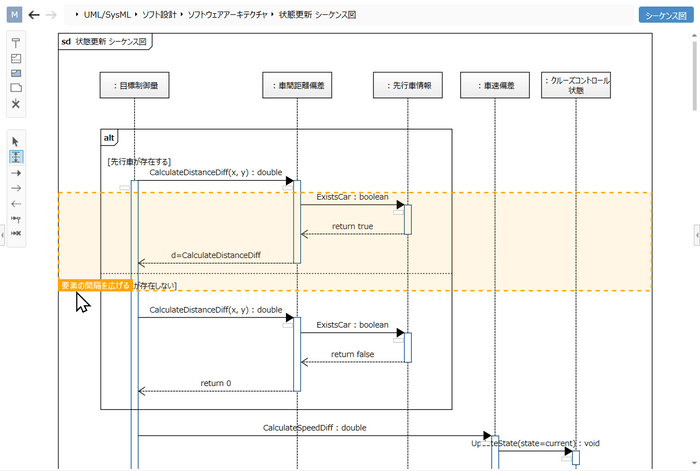 シーケンス図の要素をまとめて移動可能になり編集作業を効率化