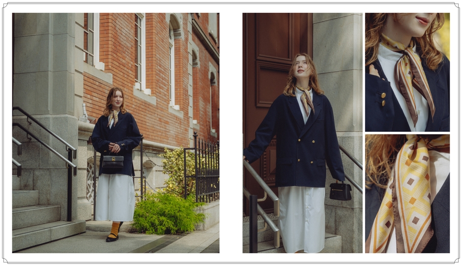 #-59 EX. Hand print silk scarf (Yellow)