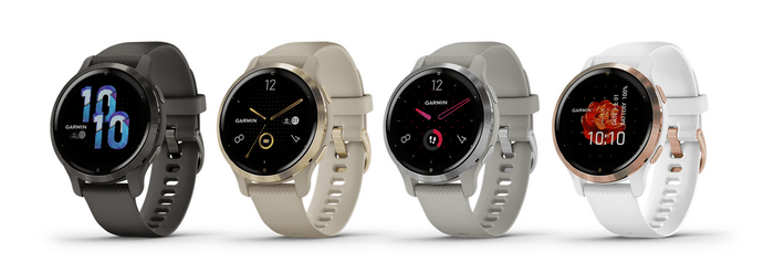 VENU 2S 左からGraphite/Slate、Light Sand/Light Gold、Mist Gray/Silver、White/Rose Gold