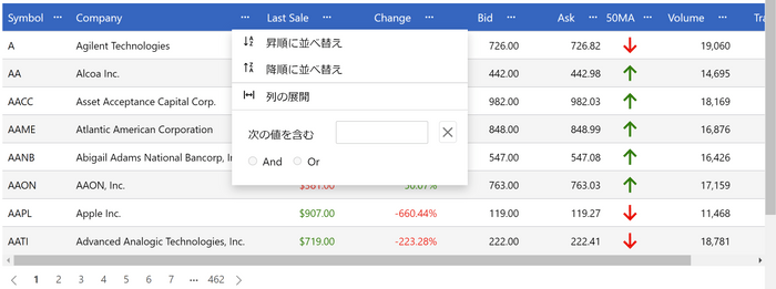 コンテキストメニュー(Blazor用データグリッド「FlexGrid」に追加)