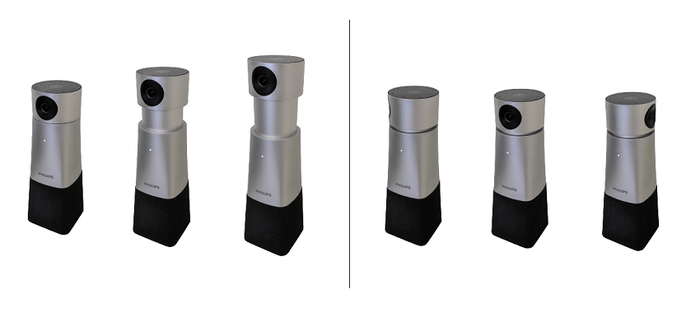 〔カメラ位置の調節:高さ最大7cm/水平には340度回転〕