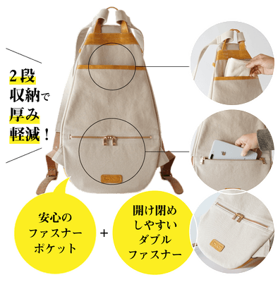 背面には2箇所のポケット