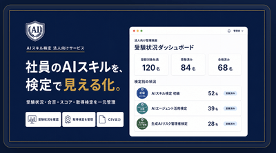 「法人向けAIスキル検定」ダッシュボード